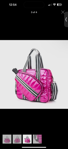 Pink Pickle Ball Puffer Tote