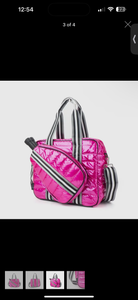 Pink Pickle Ball Puffer Tote