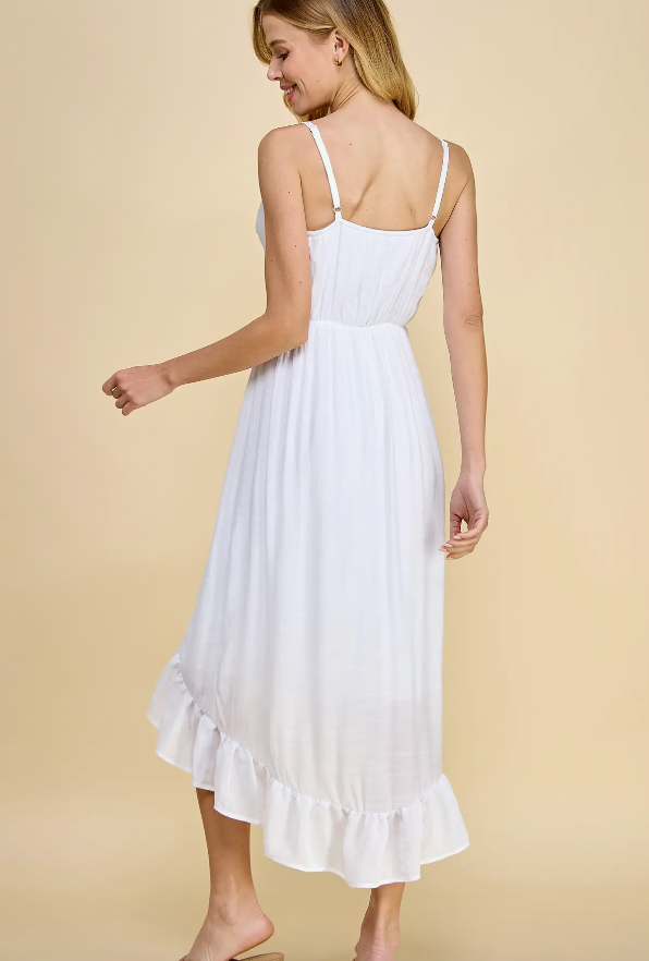 Hi Low White Gauze Wrap Dress – Look A Likes