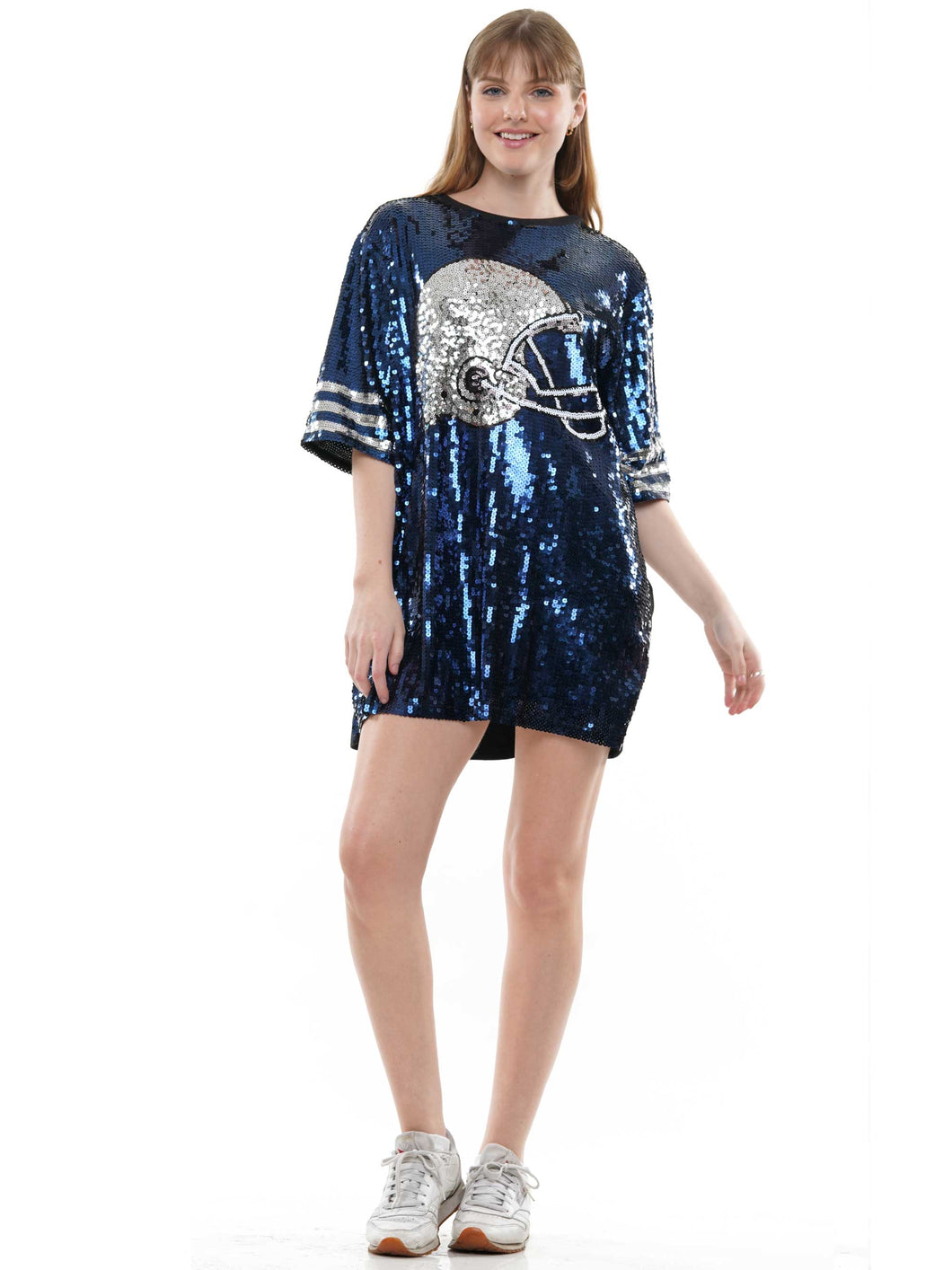 Varsity Blues Sequin Mini Dress