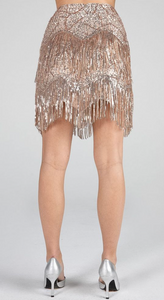 Rose Gold Fringe Sequin Skirt