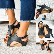 Texas Tooled Wedges in Black