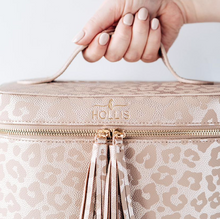 Glowing Review Lux Leopard Travel Bag in Blush