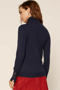 Chilly Nights Turtleneck in Navy