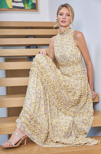 Frills and Daffodil's Maxi Dress in Yellow