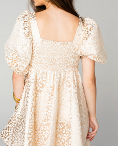 Goldie's Leopard Print Puff Sleeve Dress