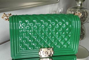 Kelly Green Quilted Boy Bag