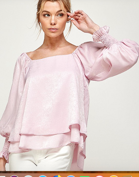 Hot Pink Layered Poet Top