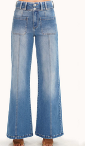 70's Style High Rise Women's Wide Leg Jeans