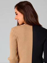 Two-Toned Color Block Pearl Sweater
