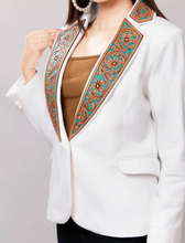 Western Blazer with Tooled Lapel and Collar