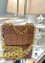 Woven Inspired Bags with Gold Chains