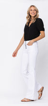 High Waisted White Flares
