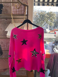Starry-eyed Hot Pink Sweater