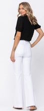 High Waisted White Flares
