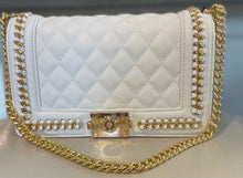 White Oh Boy Bag with Gold Hardware